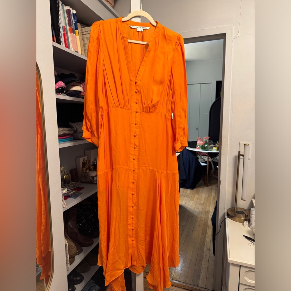 Ramy Brook Vibrant Orange Long Sleeve Dress